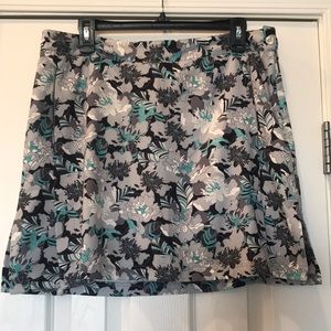 10 Sport Hayley Gold Tennis Skort Skirt Teal Gray Black Print